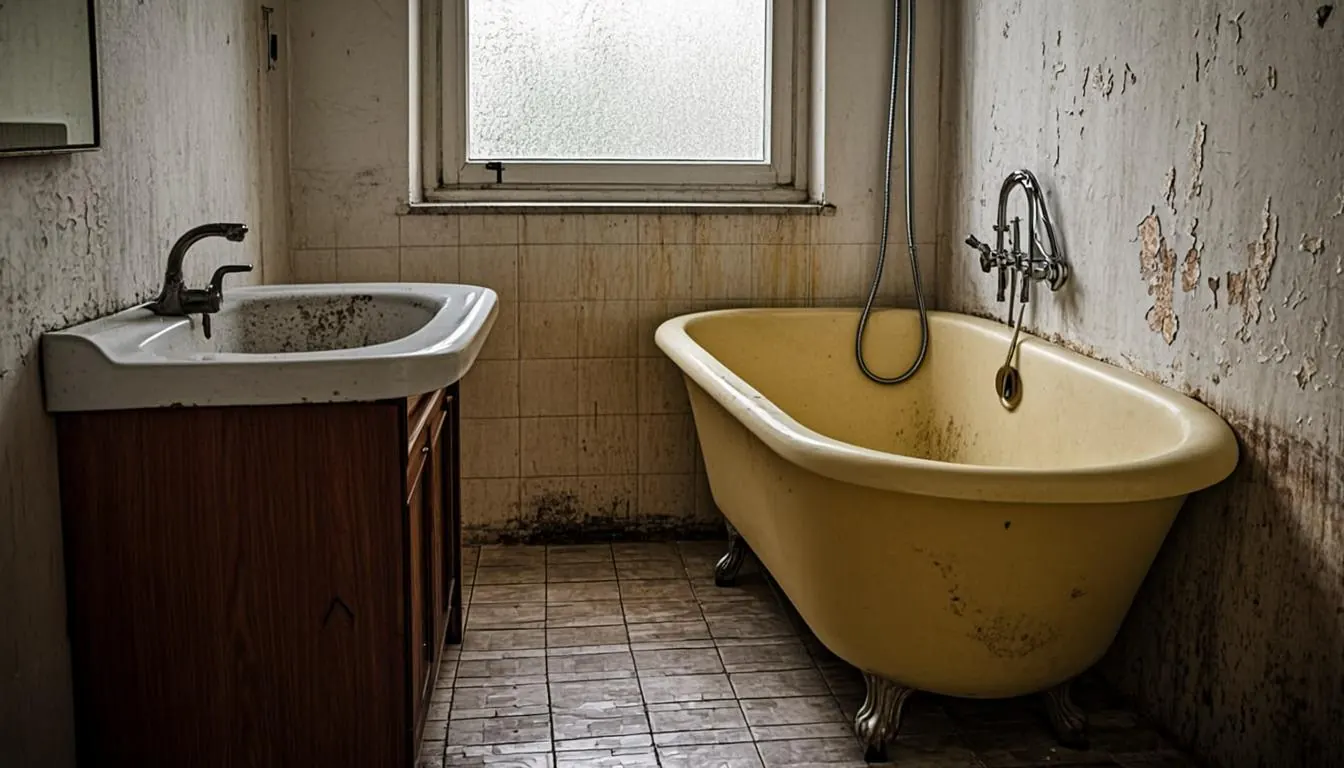 Bathroom plumbing in a Tsawwassen Delta home before renovation