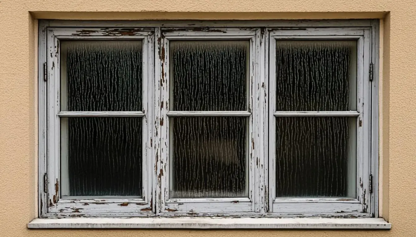 Before: fogged sun-baked windows on a Tsawwassen Delta home
