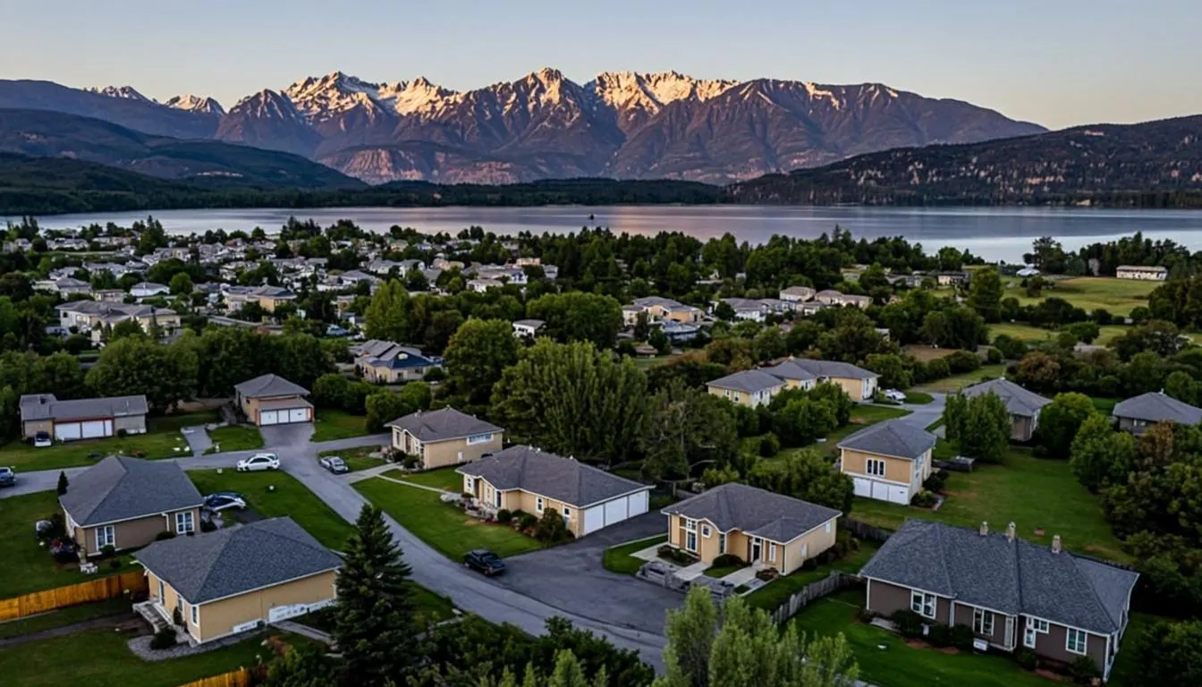 Langley BC cityscape with farmland and new development where BC Home Service provides plumbing services