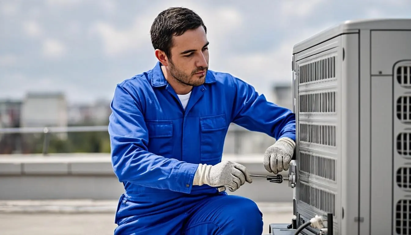 Air conditioner condenser unit opened for compressor diagnosis at a Metro Vancouver home
