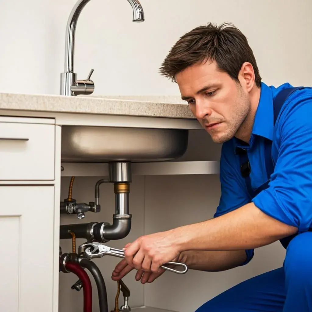 BC Home Service plumber diagnosing Delta slab leak and drain problems with professional equipment