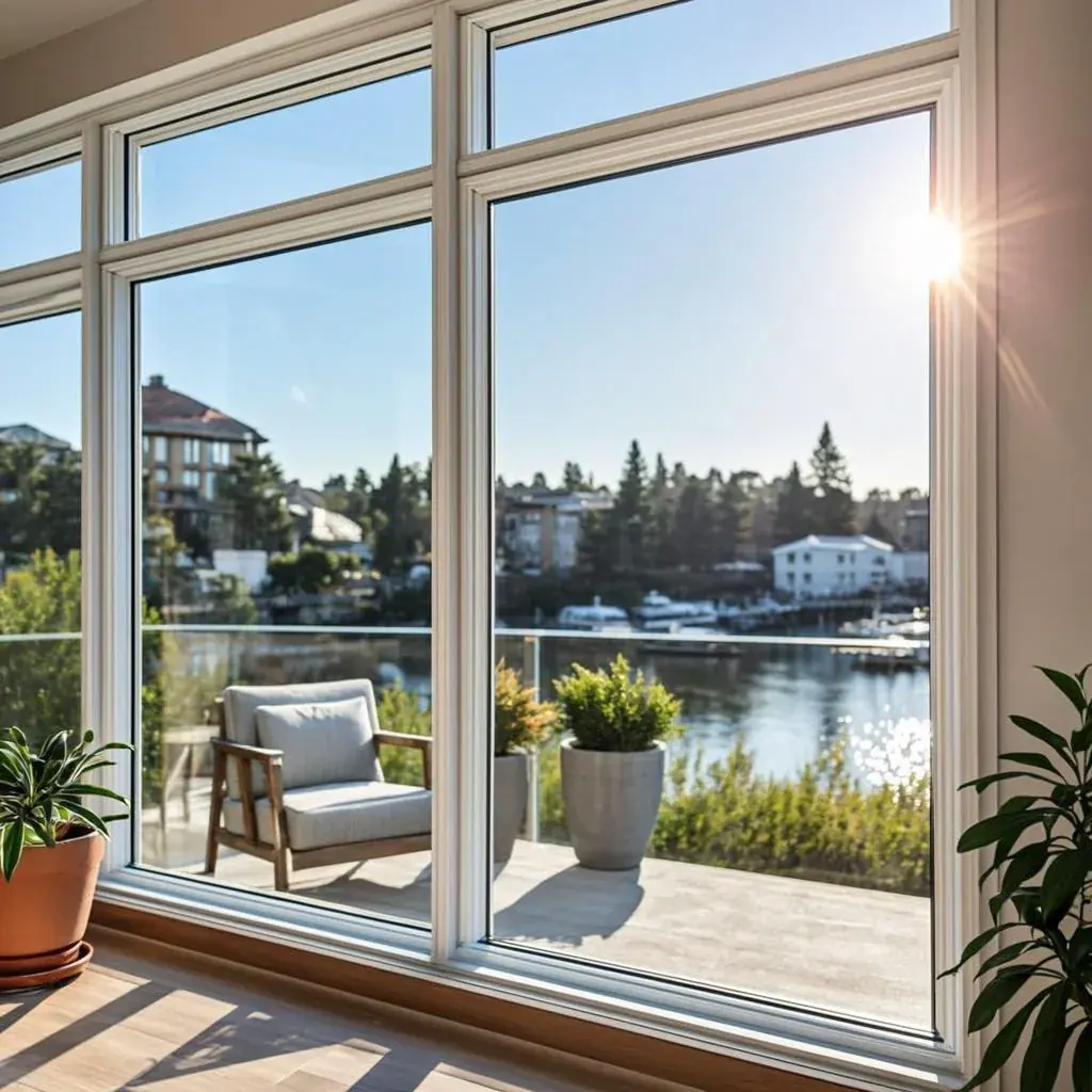 Window installer measuring a replacement window opening in a Delta BC home